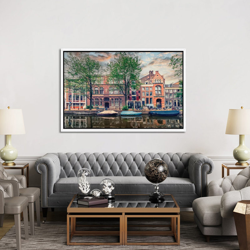Amsterdam In The Evening by Manjik Pictures - Gallery-Wrapped Canvas Giclée on Canvas, 101.6 cm H x 66.04 cm W x 4.445 cm D