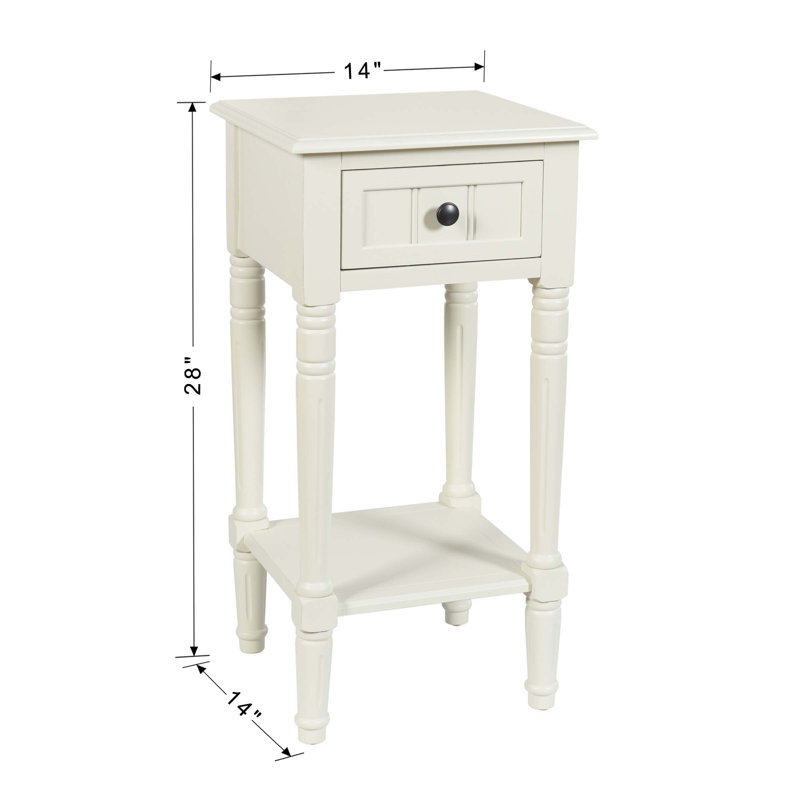 Elboa Collection Accent Table with One Drawer -, Antique White