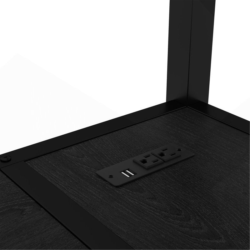 Lit superposé simple au-dessus de simple avec bureau et tablettes, avec plusieurs positions, avec DEL et USB