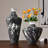 Irregular handcrafted ceramic tabletop vase, splash-ink pattern ceramic vase, ceramic textured decorative vase-1471025881