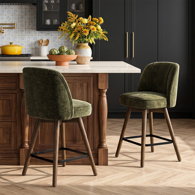 Tabouret de bar rotatif 25,5 po, Vert