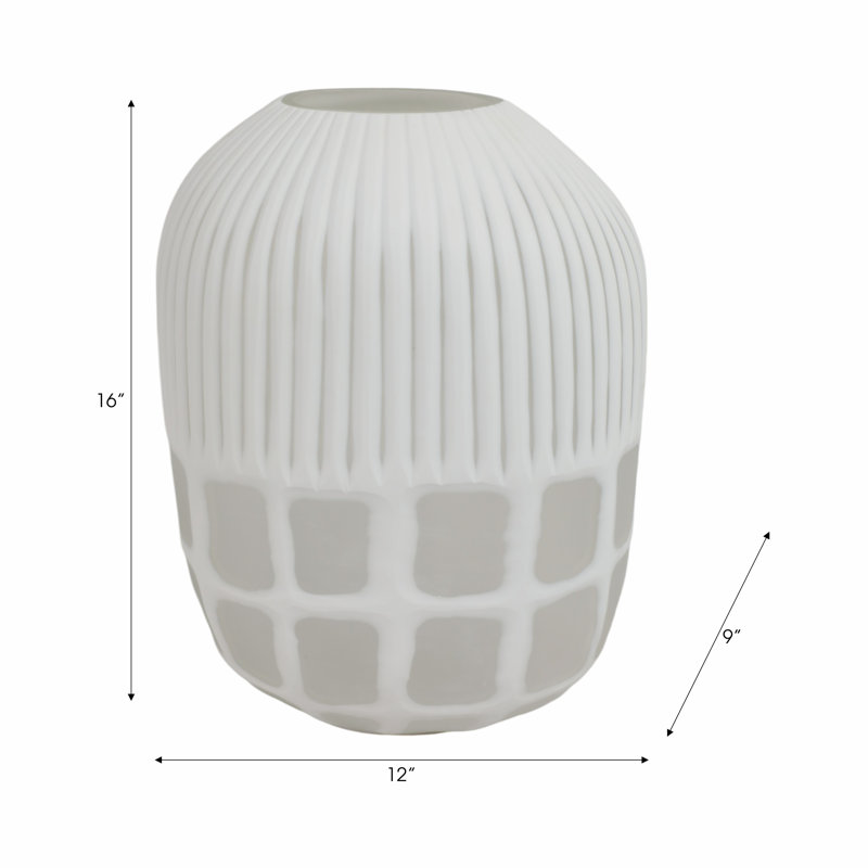Arles Glass Table Vase, 16" H x 12" W x 9" D