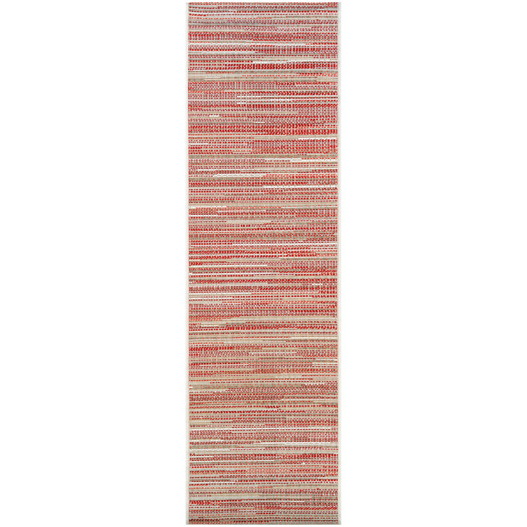 Garbielle Striped Sand Maroon Salmon Indoor Outdoor Area Rug