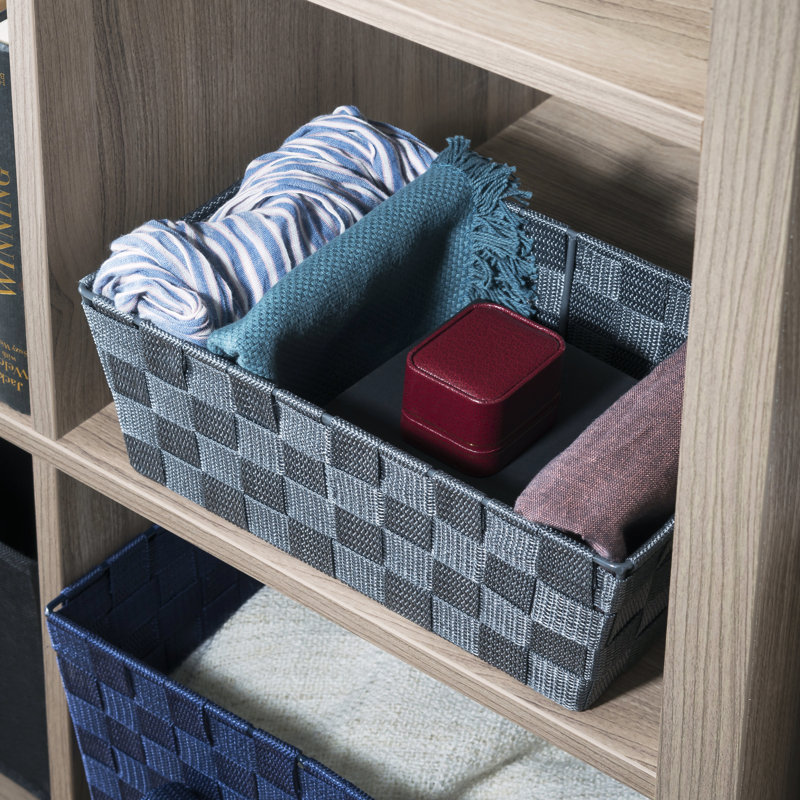 Bac en tissu, gris, H 4,37 po x l 11,75 po x P 6,75 po