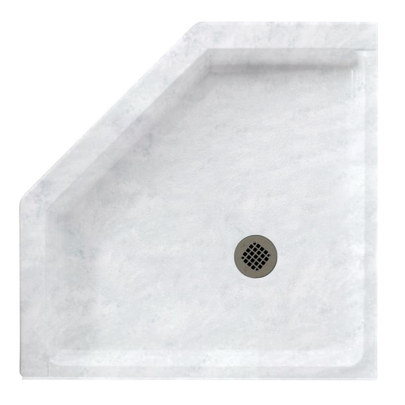 38'' W 38'' D Neo-Angle Triple Shower Base, Arctic Granite