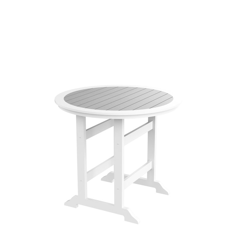 Outdoor Height Dining Table - To Harsh Winters White + Gray Sunlight And Salt Spray