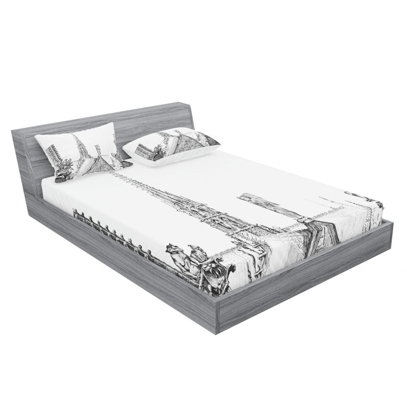 Ensemble de draps notre dame, Ensemble de draps pour lit double avec un drap-hou