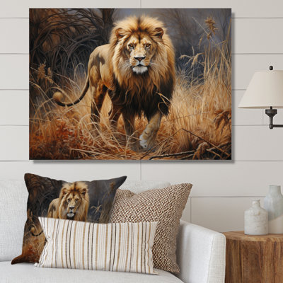 Lion réaliste réaliste II - Lion, art mural