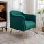 Fauteuil de chambre moderne en velours avec pieds en métal et structure en bois-129976231