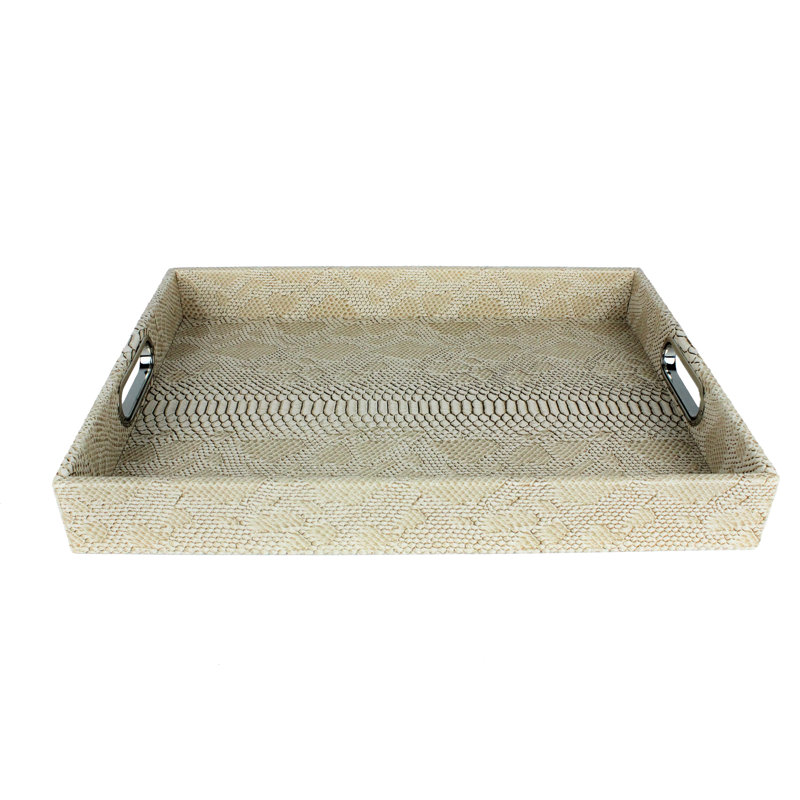 Edmondson Leather / Faux Leather Tray, Beige