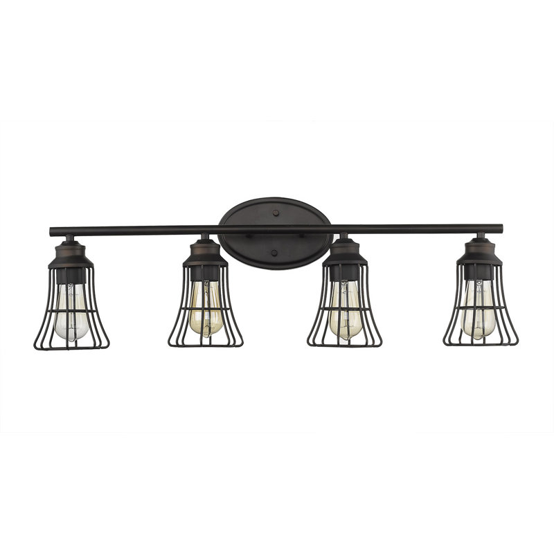Éclairage pour meuble-lavabo 4 lumières Painesville, Bronze huilé
