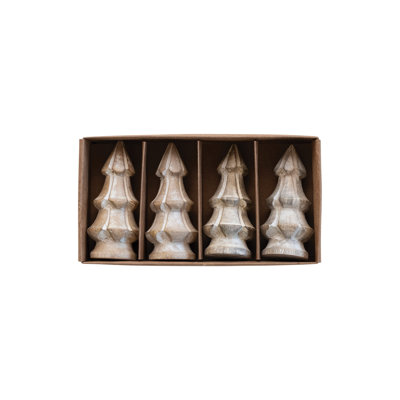 Carved Mango Wood Christmas Trees