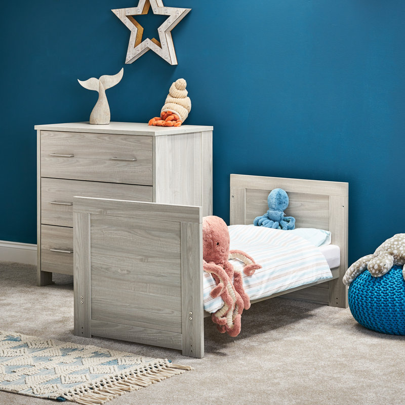 Nika Mini Cot Bed 2-Piece Nursery Furniture Set, Grey