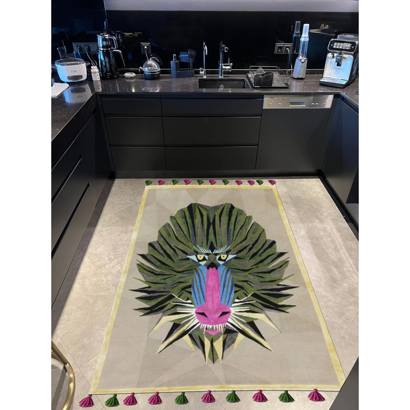 Tapis beige en polypropylène tissé à la machine Rosse, Tapis de couloir 3 pi 3 po x 8 pi 2 po