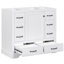 Meuble-lavabo 36 po sans lavabo, base d'armoire seulement, six tiroirs, diviseur de tiroir multifonctionnel, blanc
