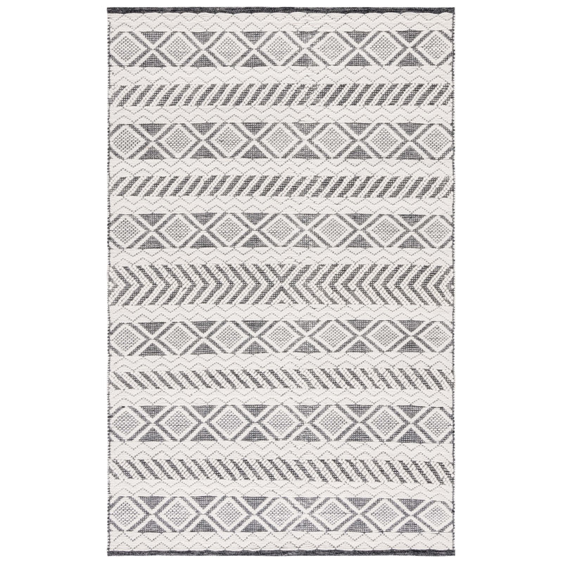 Vermont Hand-Knotted Ivory Wool 5' x 8' Area Rug