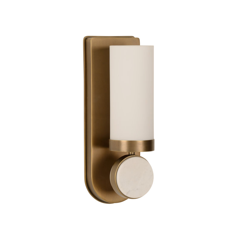 Emmons Sconce, Antique Brass/Natural White/Milk