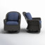 Chaise de patio pivotante en osier moderne avec coussins Beom-1239534379