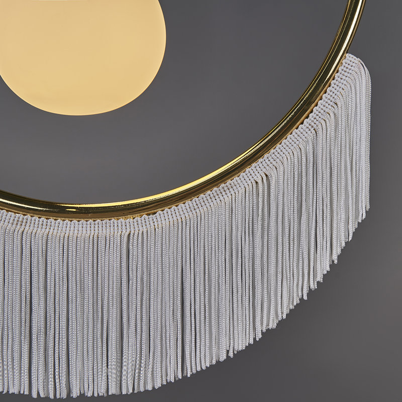 1 - Light Polished Brass Unique/Statement Pendant, White