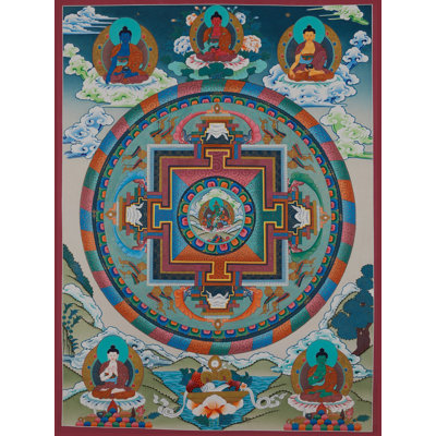 Green Tara  (Brocadeless Thangka) | Pure 24 Carat Gold With Acrylic Paint