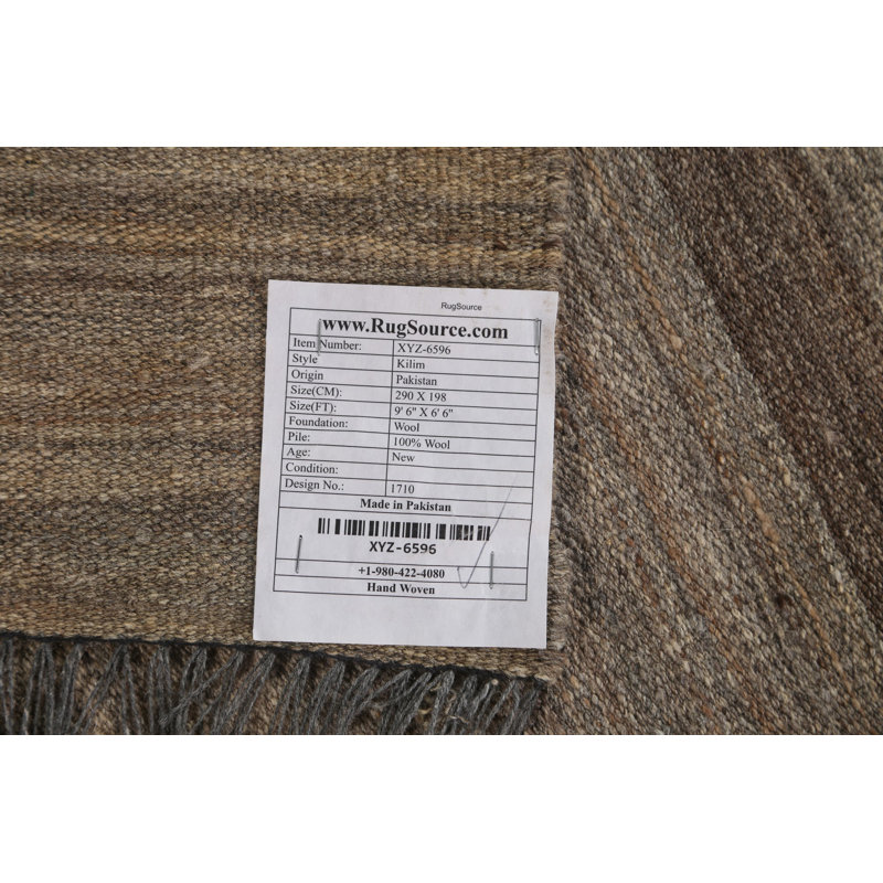 Tapis unique en laine noué à la main 6 pi 6 po x 9 pi 6 po nouvel âge Haja