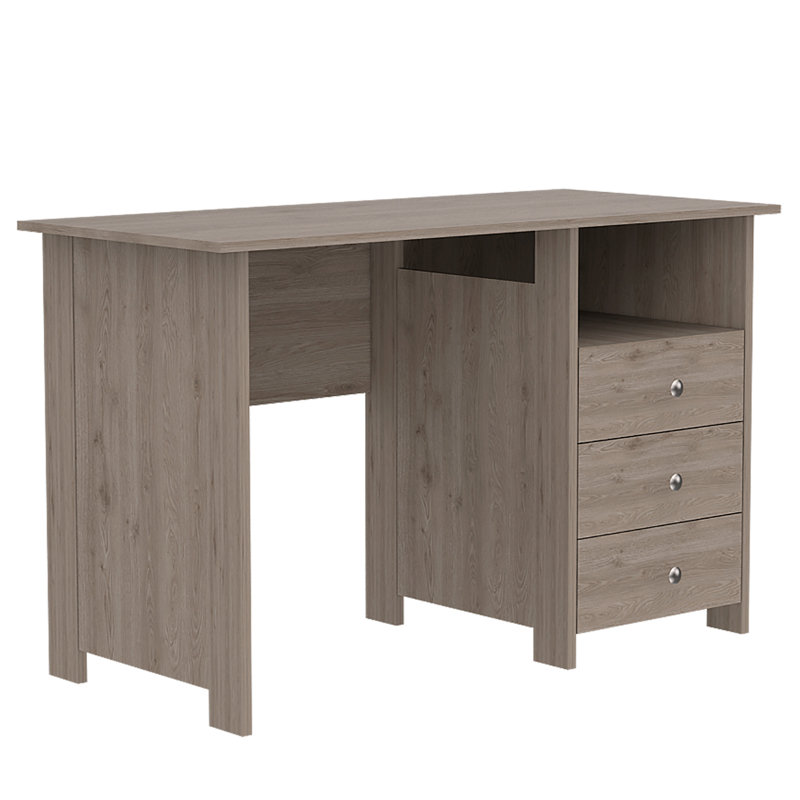Bureau d'écriture Bianco, trois tiroirs, une tablette, H 29,5 po x l 47 po x P 21 po