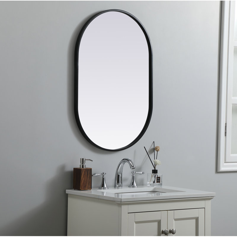 Miroir mural Sabine, 30 po x 20 po, Noir