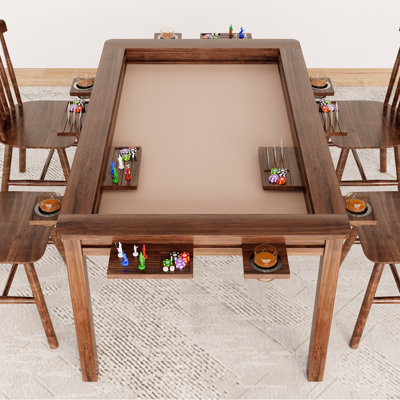 Table de salle à manger 53 pouces pour 6 joueurs avec plateau amovible