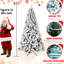 Arbre de Noël enneigé 6 pi avec 300 lumières blanches chaudes, 779 pointes, installation facile, base en métal pour arbre d'hiver, finition, fil mémoire, décor d'ambiance de support stable-1370132076