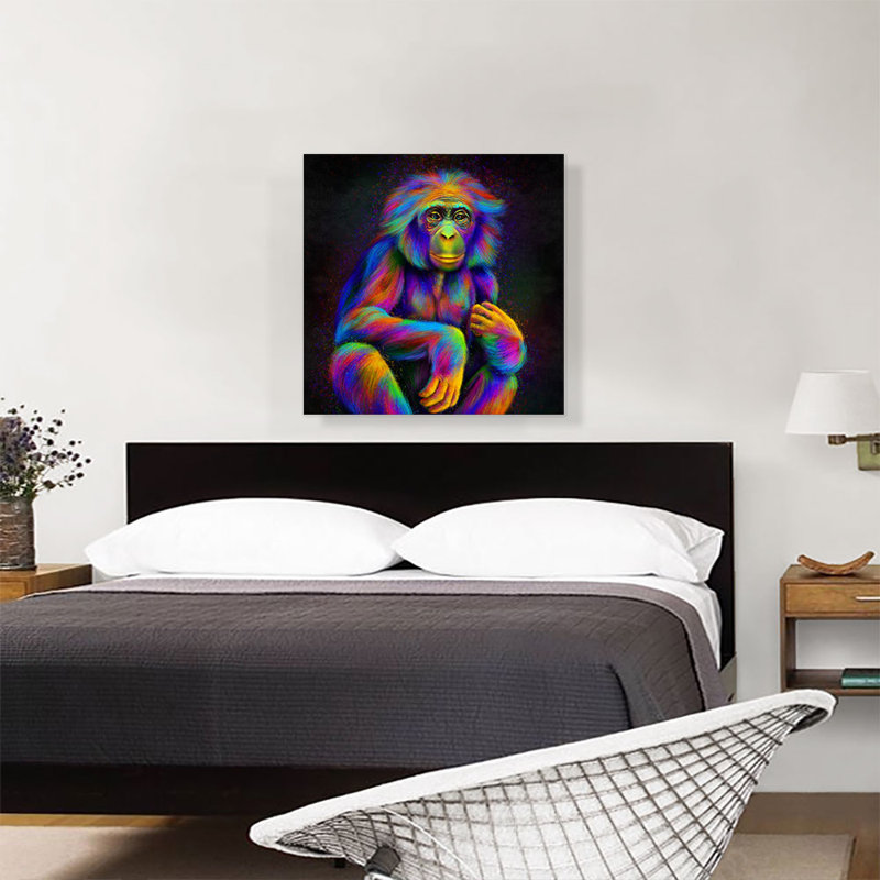 «Bonobe Monkey Pygmy Chimpanzee», grand singe d'Afrique, impression sur toile tendue, H 26 po x l 26 po x P 0,75 po