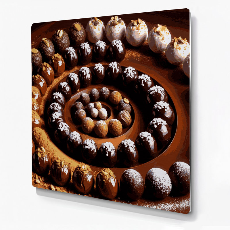 Desserts Brigadeiros, art mural en métal brun, H 12 po x l 12 po