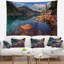 Tapisserie en polyester lake avec montagnes à montagnes lointaines et accessoires de suspension inclus-28489916