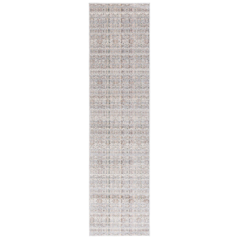 Tapis ivoire / bleu Princeton 911, Tapis de couloir 2 pi 7 po x 10 pi