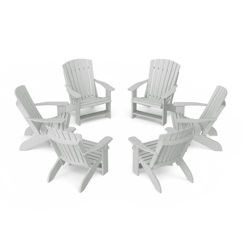 Heritage Adirondack Chairs Set Of 6, Light Gray