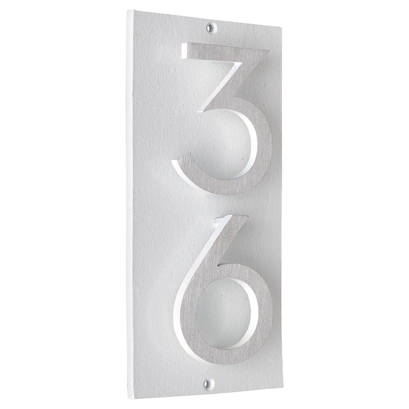 Plaque murale rectangulaire verticale flottante 6 po, Blanc / deux tons, Oui