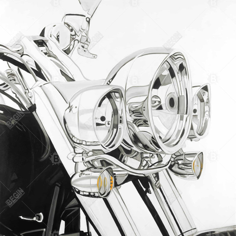 «Moto lumière» sur toile