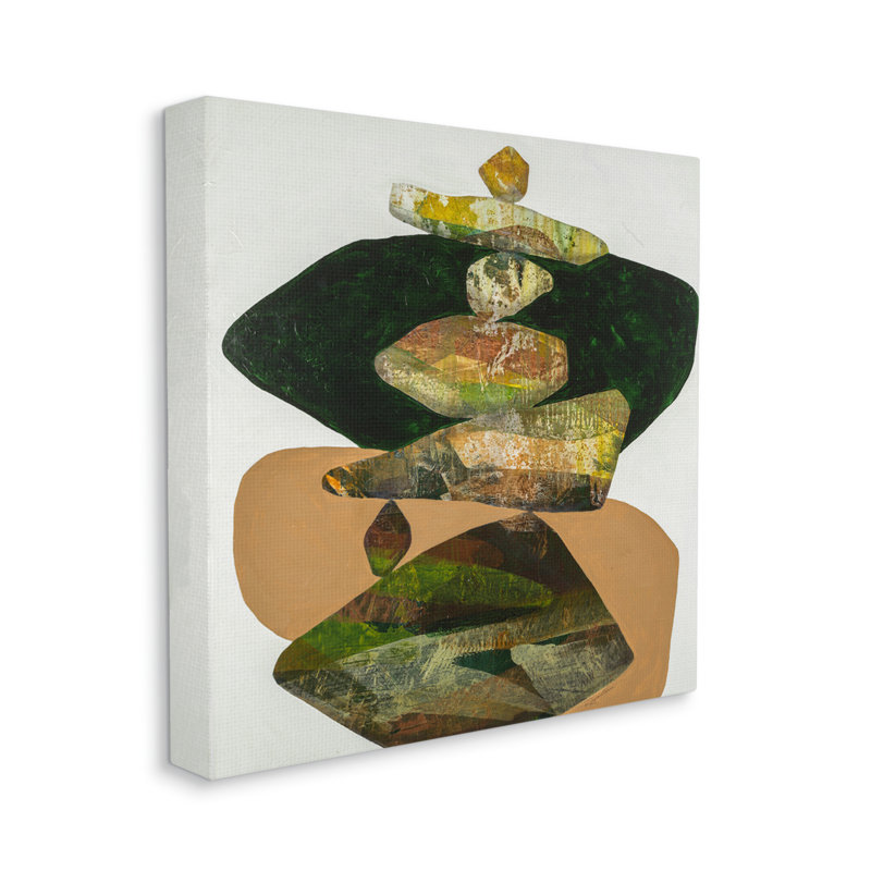 «Stacked Rocks Contemporary Nature» par Ruth Fromstein, impression sur toile tendue, H 36 po x l 36 po x P 1,5 po