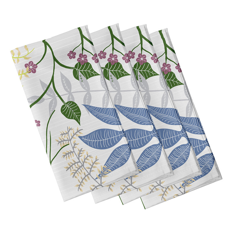 Ensemble de serviettes 4 pièces Slezak Botanical, L 18 po x L 18 po, Gris