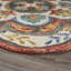 Tapis rond rouge / bleu / orange en laine noué à la main Padula-495259328