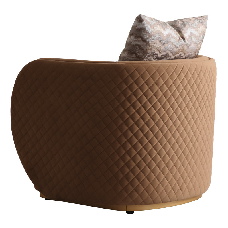 Ariana Barrel Chair, Caramel Velvet