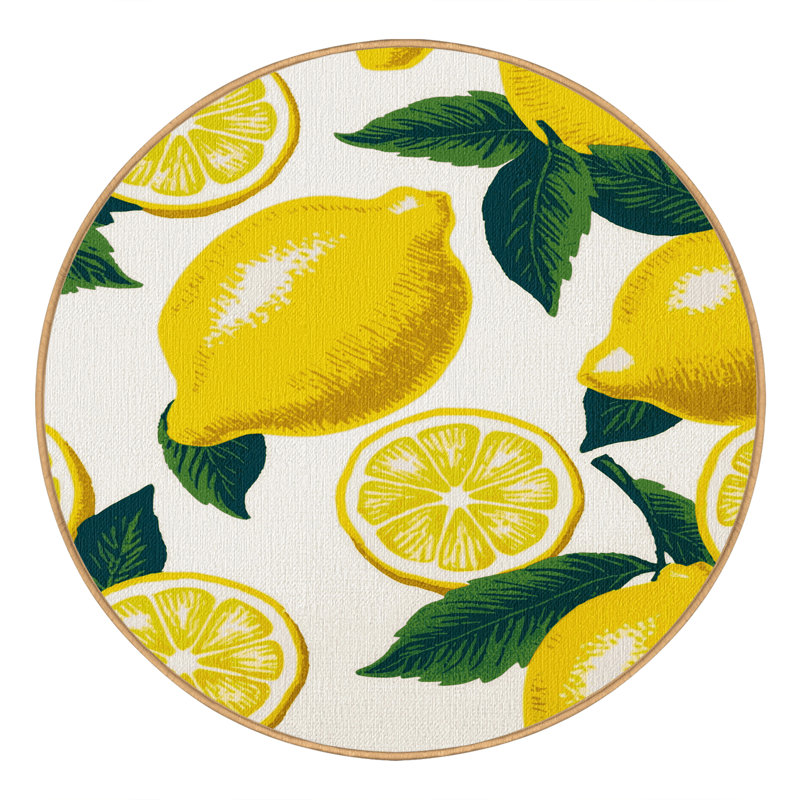  Tapis lavable et citron Meyer, Rectangulaire 7 pi x 10 pi