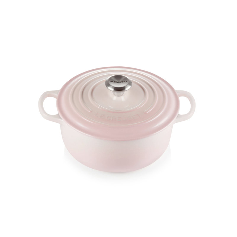 Le Creuset Cast Iron Round Casserole, 20cm / 2.4L, Shell Pink