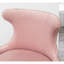 Chaise contemporaine en velours rose - avec mousse dense, capitonnage à boutons, pieds noirs rembourrés avec garniture dorée, rembourrage en mousse, dossier,-434126097