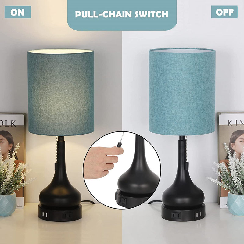 Metal USB Table Lamp, Blue