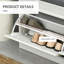 Range-chaussures moderne avec rangement, coussin, 2 tiroirs, tablette réglable, peut contenir 8 paires