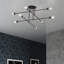 8 Light Black Extra Large Semi-Flush With Brushed Nickel Accents-1563850626