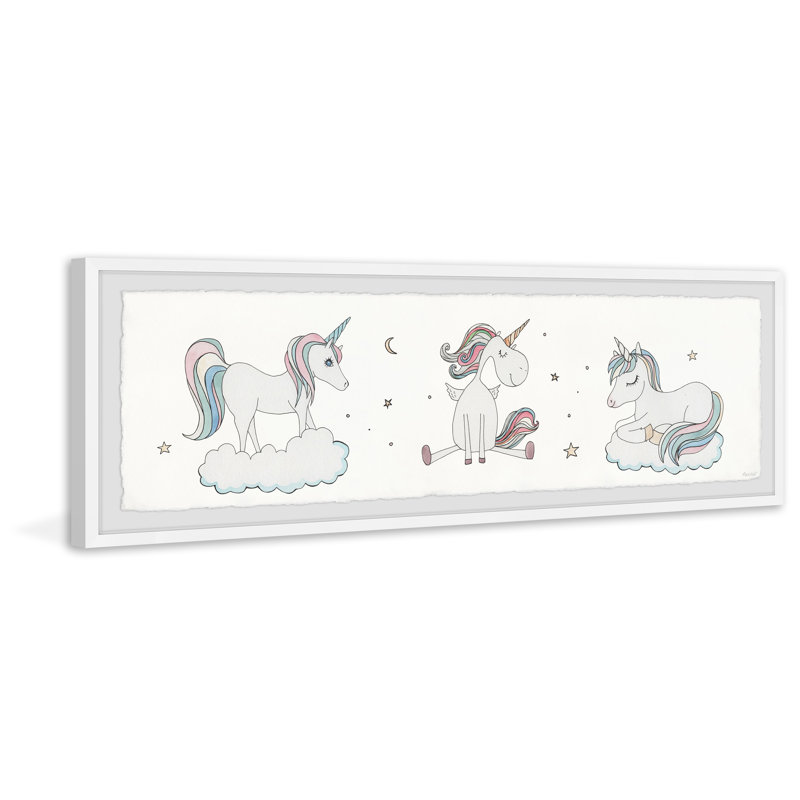 «Kobe Dream with Unicorns», reproduction encadrée, H 15 po x l 45 po x P 1,5 po