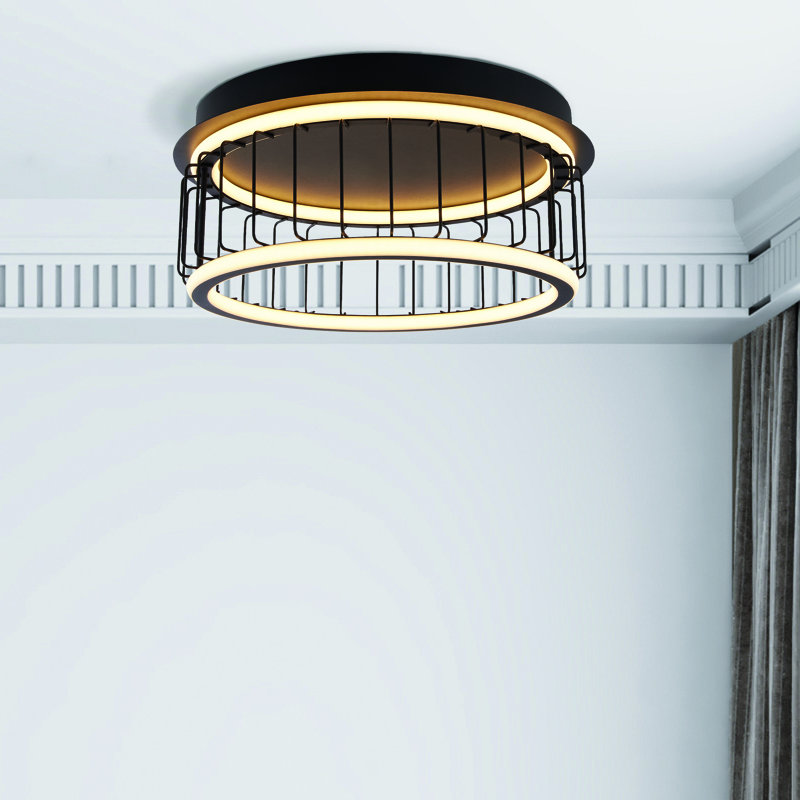 Lechiaro LED Flush Mount, 17.5cm H x 40cm W x 40cm D