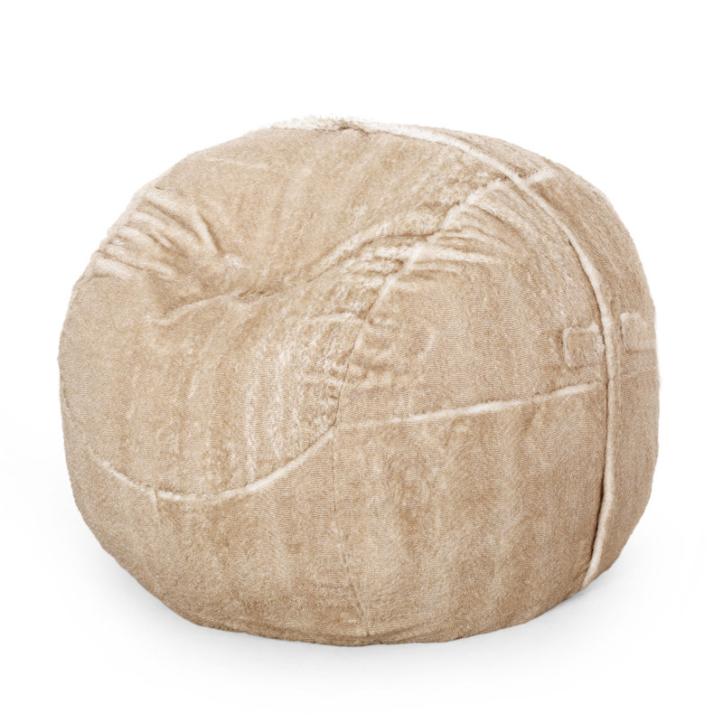 Fauteuil à billes arrondi en fausse fourrure Vida