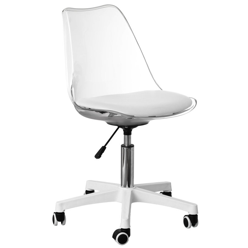 Chaise de bureau en acrylique transparent Hovland